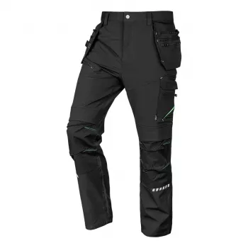 NEO TOOLS Mix&Match darbo kelnės su holster kišenėmis, 4 krypčių tamprumas, Cordura sustiprintos, juodos, S dydis