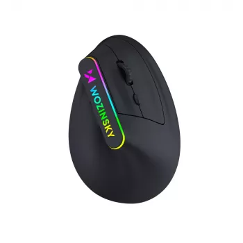 WOZINSKY WMG-1164 belaidė vertikali ergonomiška žaidimų pelė 3600 DPI RGB juoda