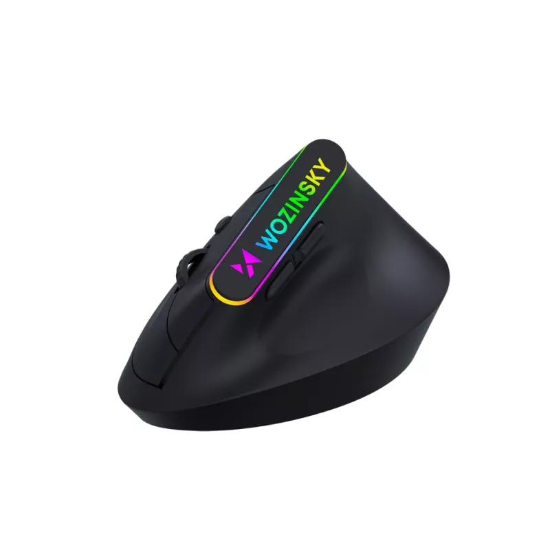 WOZINSKY WMG-1164 belaidė vertikali ergonomiška žaidimų pelė 3600 DPI RGB juoda