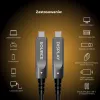 Claroc Active Optical USB-C laidas 12m 4K@60Hz 60W PD 10Gbps juodas