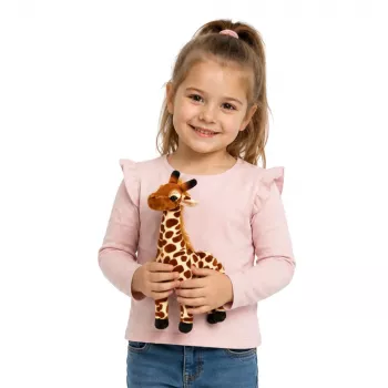 LEAN TOYS pliušinė žirafa minkštas glaustymosi žaislas 30 cm