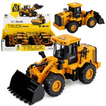 LEAN TOYS Construction Vehicle Excavator su judančiu kaušu, šviesomis ir garsais, geltonas, 1:43