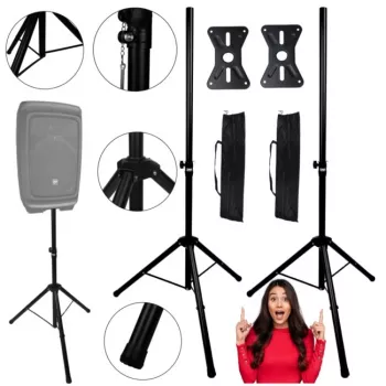 DNA Professional DNA BOX2 SET BAG kolonėlių tripodų stovų pora su transportavimo krepšiu, 35 mm strypas, 100-180 cm aukštis, 30 kg apkrova, juoda