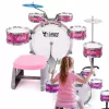 SUPRIMO K-DRUMS 3 rožinis vaikų būgnų komplektas su taburete ir lazdelėmis