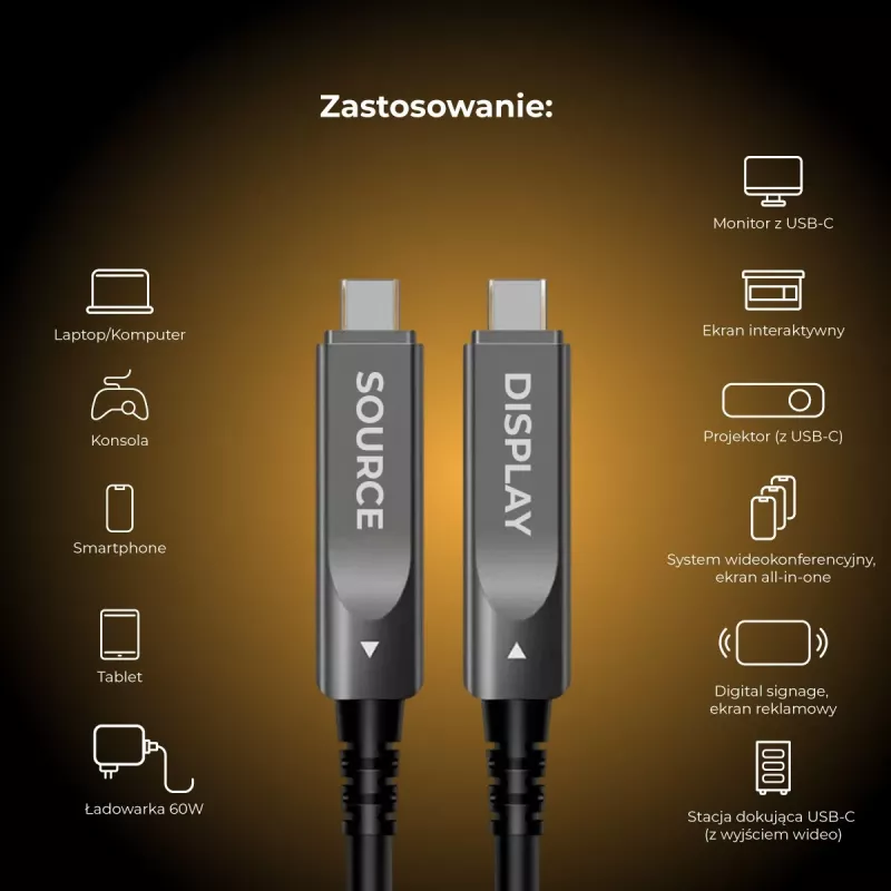 Claroc Active USB-C laidas 4K@60Hz 60W 7m