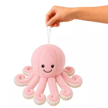 LEAN TOYS minkštas aštuonkojis su tampriais čiuptuvais, švelniai rožinis apkabinimo žaislas, 30 cm