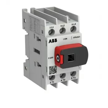 ABB OT Plus OT63G1-3BS63 A apkrovos pertraukiklis, 3 polių, 63 A, 690 V AC, tiesioginė rankena, G1 rėmas