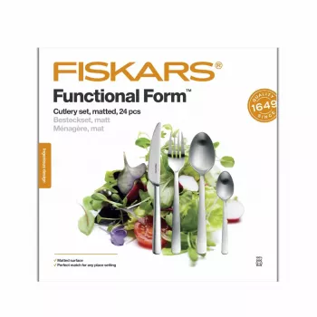 Fiskars Functional Form 24 dalių stalo įrankių rinkinys, matinis nerūdijantis plienas
