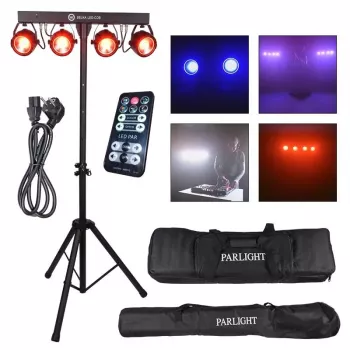 LIGHT4ME LED BAR COB PAR 4x30W RGB LED PAR su stovu ir dangteliu