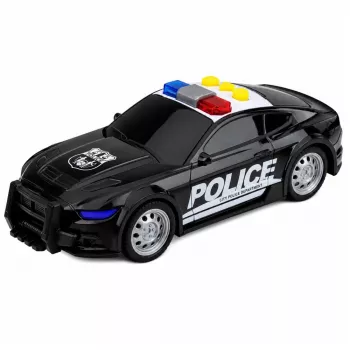 LEAN TOYS Policijos automobilis su šviesomis ir garsu, juodas, 1:32 mastelis