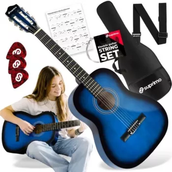 SUPRIMO CG34 BB klasikinė gitara 3/4 dydžio, 36 coliai, mėlynos spalvos