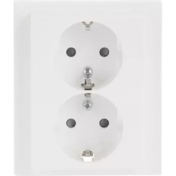 Busch-Jaeger SCHUKO dvigubas kištukinis lizdas 202 EUJB-84, Alpine White, įleidžiamas, 2 x F tipo, 16 A