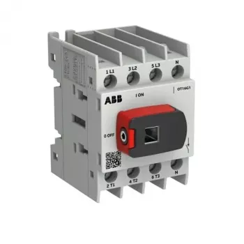ABB OTOT16G1-4BSN2Plus 16 A 4 polių priekyje valdomas apkrovos atjungiklis su juoda rankena