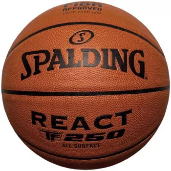 Spalding React TF-250 FIBA patvirtintas krepšinio kamuolys, 7 dydis, kompozitinės odos danga, vidaus ir lauko žaidimams