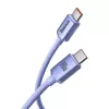 Baseus USB-C į USB-C Crystal Shine 100W PD greito įkrovimo ir duomenų kabelis, 1,2 m, violetinis