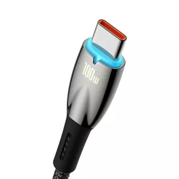 Baseus Glimmer USB-A į USB-C laidas 100W 1m juodas