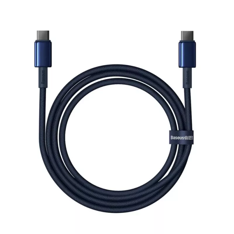 Baseus Tungsten Gold USB-C į USB-C laidas 100W PD 1m mėlynas