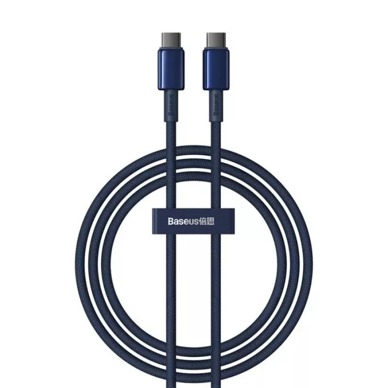 Baseus Tungsten Gold USB-C į USB-C laidas 100W PD 1m mėlynas