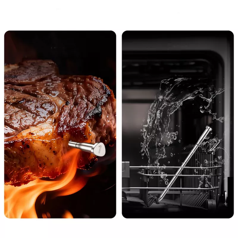 METAPEN Meatmeet X Pro Bluetooth/Wi-Fi mėsos termometras su programėle kepsninei, orkaitei, rūkyklai - juodas