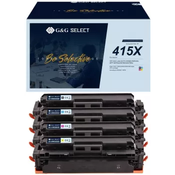 G&G GS-H415X-4P suderinamas didelės išeigos kasečių rinkinys (4 vnt.) HP 415X (juoda, žydra, rausvai raudona, geltona)
