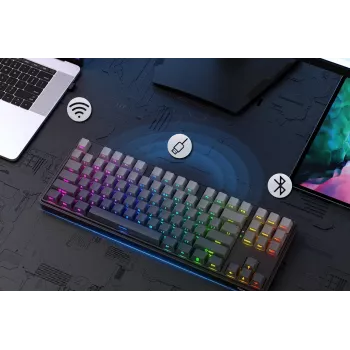 Redragon StarBlade K707SP-RGB-PRO mechaninė žaidimų klaviatūra, raudoni jungikliai, per klavišą RGB, pilno dydžio, laidinė USB, nuimama riešo atrama, juoda