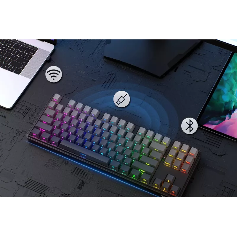 Redragon StarBlade K707SP-RGB-PRO mechaninė žaidimų klaviatūra, raudoni jungikliai, per klavišą RGB, pilno dydžio, laidinė USB, nuimama riešo atrama, juoda