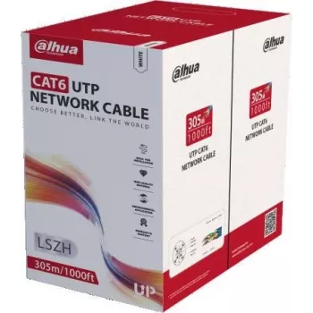 DAHUA PFM923I-6UN-C CAT6 UTP ričių kabelis 305 m baltas