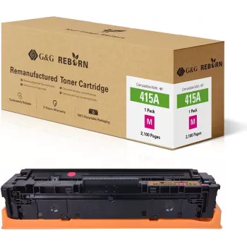 G&G Perdirbtas rausvos spalvos tonerio kasetė, skirta HP 415A (W2013A), 2100 puslapių