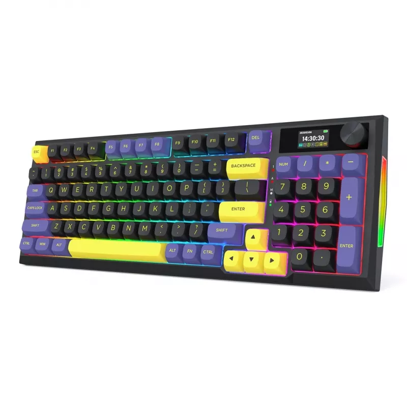 Redragon K725LBY-RGB-PRO Glintstone 75% belaidė mechaninė žaidimų klaviatūra (trirežimė, keičiami raudoni jungikliai)