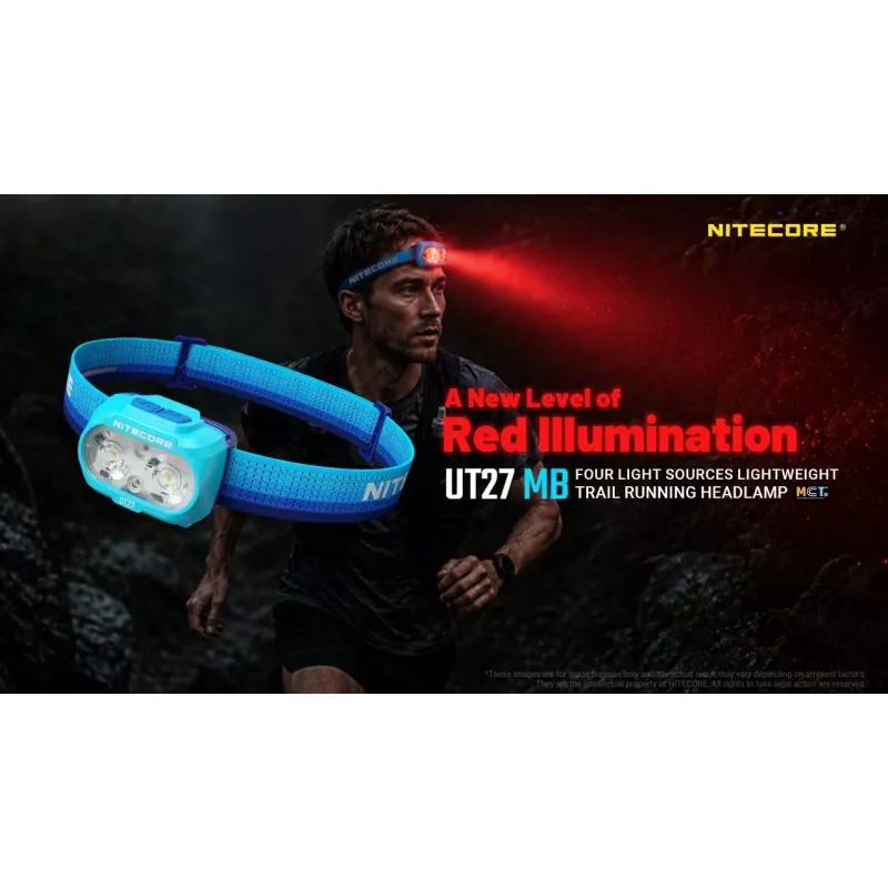 Nitecore UT27 MB 800 liumenų dviejų šviesos pluoštų žibintuvėlis su raudona šviesa
