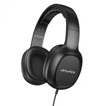 AWEI GM-6 Ausinės žaidimams su mikrofonu, laidinės, 3,5 mm lizdas, 40 mm tvarkyklės, juodos