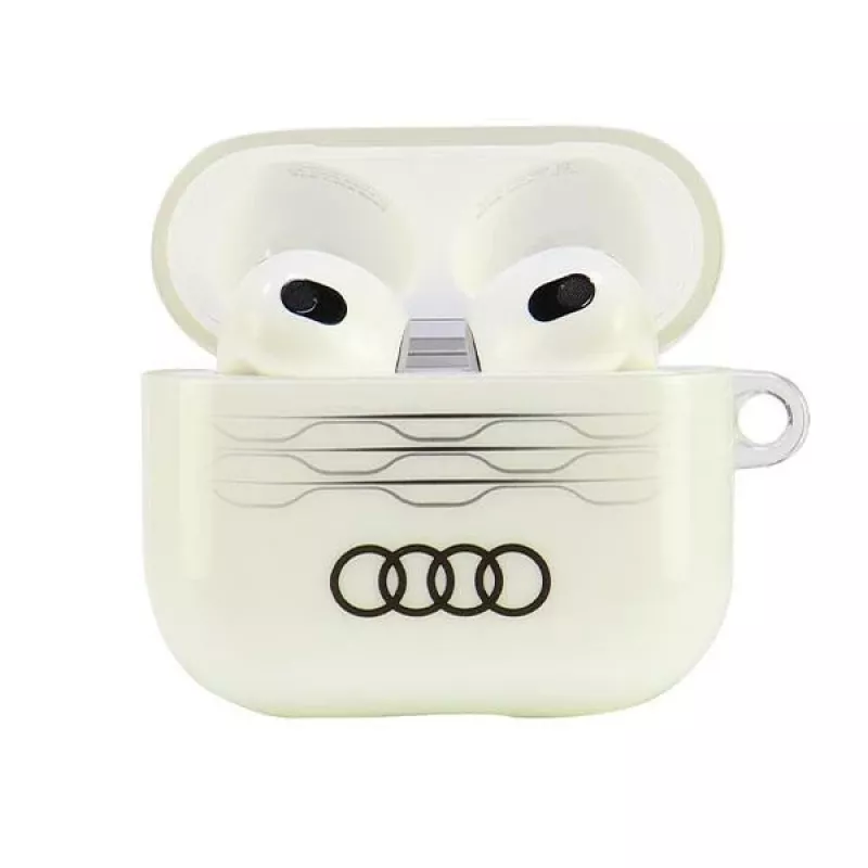Audi IML Geometric Pattern AirPods 3 dėklas baltas AU-IMLAP3-A6/D3-WE