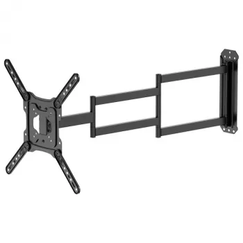 Brateck LPA84-445XL pilno judesio TV/monitoriaus laikiklis prie sienos 37-80 colių ekranams, 50kg talpa, VESA iki 600x400, dviguba šarnyrinė ranka, matinė juoda