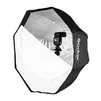 Godox SB-UBW95 95 cm aštuonkampis skėčio tipo softbox su Bowens laikikliu, sidabriniu vidumi, difuzoriais ir nešiojimo krepšiu