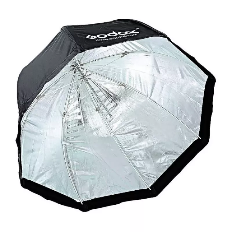 Godox SB-UBW95 95 cm aštuonkampis skėčio tipo softbox su Bowens laikikliu, sidabriniu vidumi, difuzoriais ir nešiojimo krepšiu