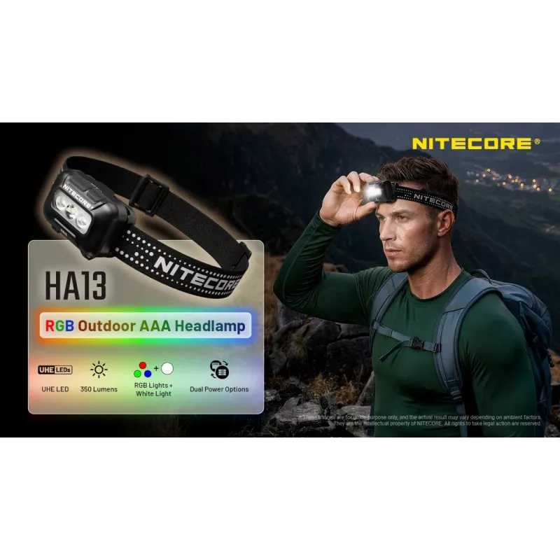NITECORE HA13 (2026) RGB priekinė lempa 350lm