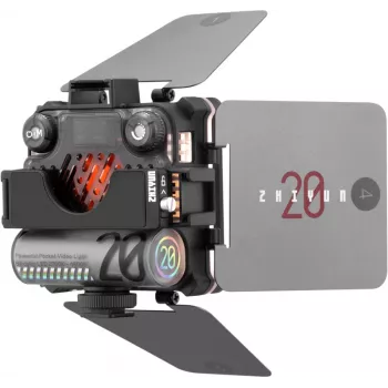 Zhiyun M20 Combo 20W dviejų spalvų LED vaizdo šviesos rinkinys su RGB, mini trikojis, difuzorius, grotelės, barndoors