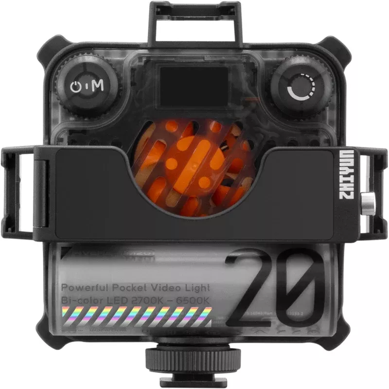 Zhiyun M20 Combo 20W dviejų spalvų LED vaizdo šviesos rinkinys su RGB, mini trikojis, difuzorius, grotelės, barndoors