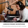 BOYA BY-DM500 dinaminis kardioidinis mikrofonas - XLR, metalinis korpusas, vokalui, podcastams, gyviems pasirodymams