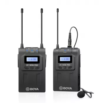 BOYA BY-WM8 Pro-K1 UHF dviejų kanalų belaidė lavalier mikrofonų sistema