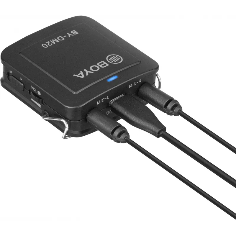 BOYA BY-DM20 dviejų kanalų skaitmeninis kondensatorinis mikrofonas su USB-C, Lightning ir USB-A jungtimis, visakryptis, 25Hz-20kHz, skirtas iOS, Android, Windows, Mac
