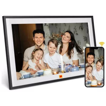 KODAK RCF-1561P 15,6 colio Full HD Wi-Fi skaitmeninis nuotraukų rėmelis su IPS jutikliniu ekranu, 16GB atmintimi, programėlės valdymu, juodas