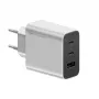 Cuktech 65W GaN sieninis įkroviklis su 2x USB-C ir 1x USB-A - pilka