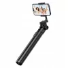 ULANZI MT-70 5 sekcijų aliumininis monopod selfie lazda su trikoju, nuimamu Bluetooth nuotolinio valdymo pulteliu, dviem telefono laikikliais ir 1/4 colio sraigtu, išsiskleidžia iki 880 mm, juoda