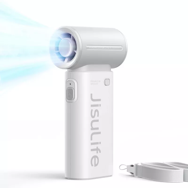 JISULIFE Life9 nešiojamas ventiliatorius 3600mAh su power bank funkcija - pilka