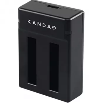 Kandao QooCam EGO dvigubas akumuliatorių įkroviklis su USB-C, LED indikatoriais, apsauga nuo perkrovimo