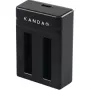 Kandao QooCam EGO dvigubas akumuliatorių įkroviklis su USB-C, LED indikatoriais, apsauga nuo perkrovimo