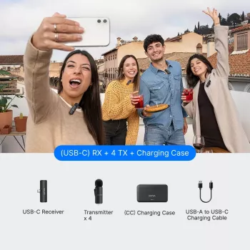 BOYA BY-V4U USB-C belaidė segamo mikrofono sistema