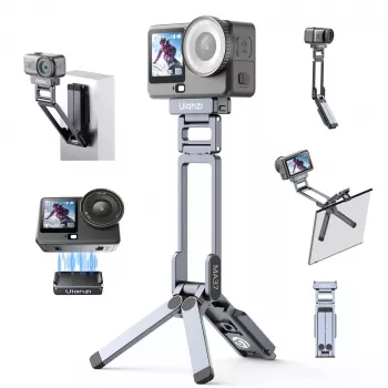 ULANZI MA37 magnetinis mini trikojis su rankena, skirtas DJI Osmo Action 6 Nano Arca-Swiss, pilka