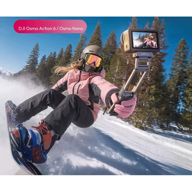 ULANZI MA37 magnetinis mini trikojis su rankena, skirtas DJI Osmo Action 6 Nano Arca-Swiss, pilka